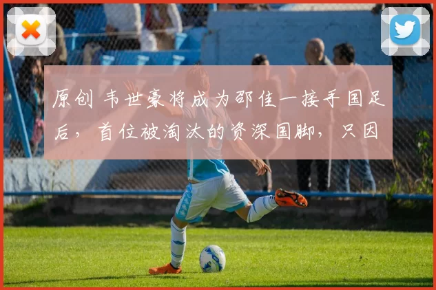 原创 韦世豪将成为邵佳一接手国足后，首位被淘汰的资深国脚，只因一球未进